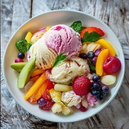 Fruit Salad with Ice Cream